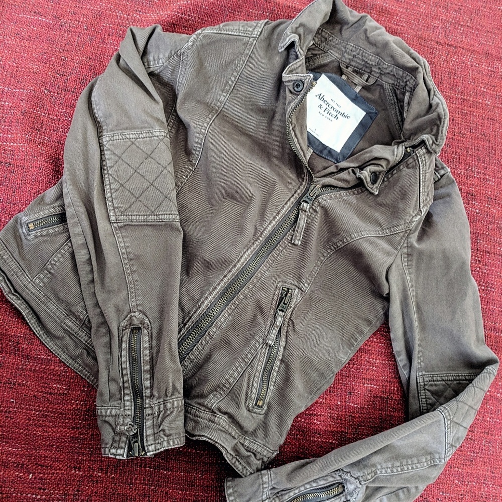 Abercrombie and Fitch Green Bomber Jacket